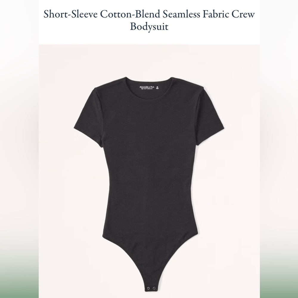 Abercrombie Short-Sleeve Cotton-Blend Seamless Fabric Crew Bodysuit